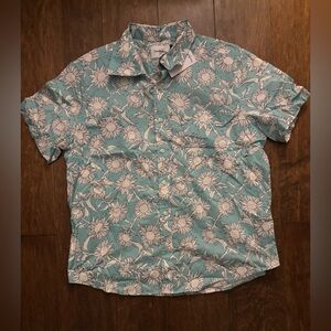 Goodfellow & Co Teal Sunflower Print Men's Shirt